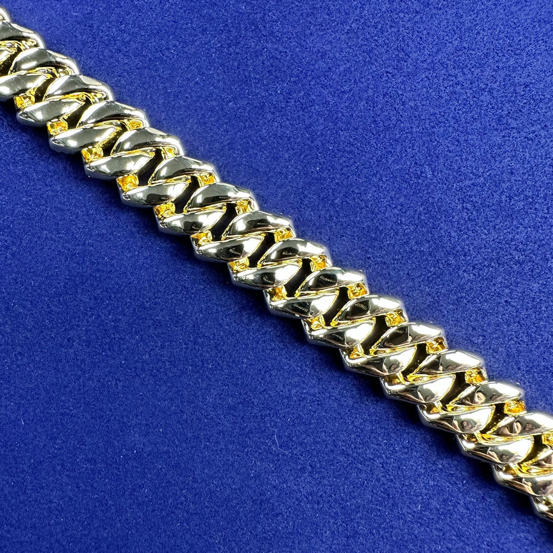 S925 MOISSANITE 15MM BAGUETTE PRONG CUBAN CHAIN