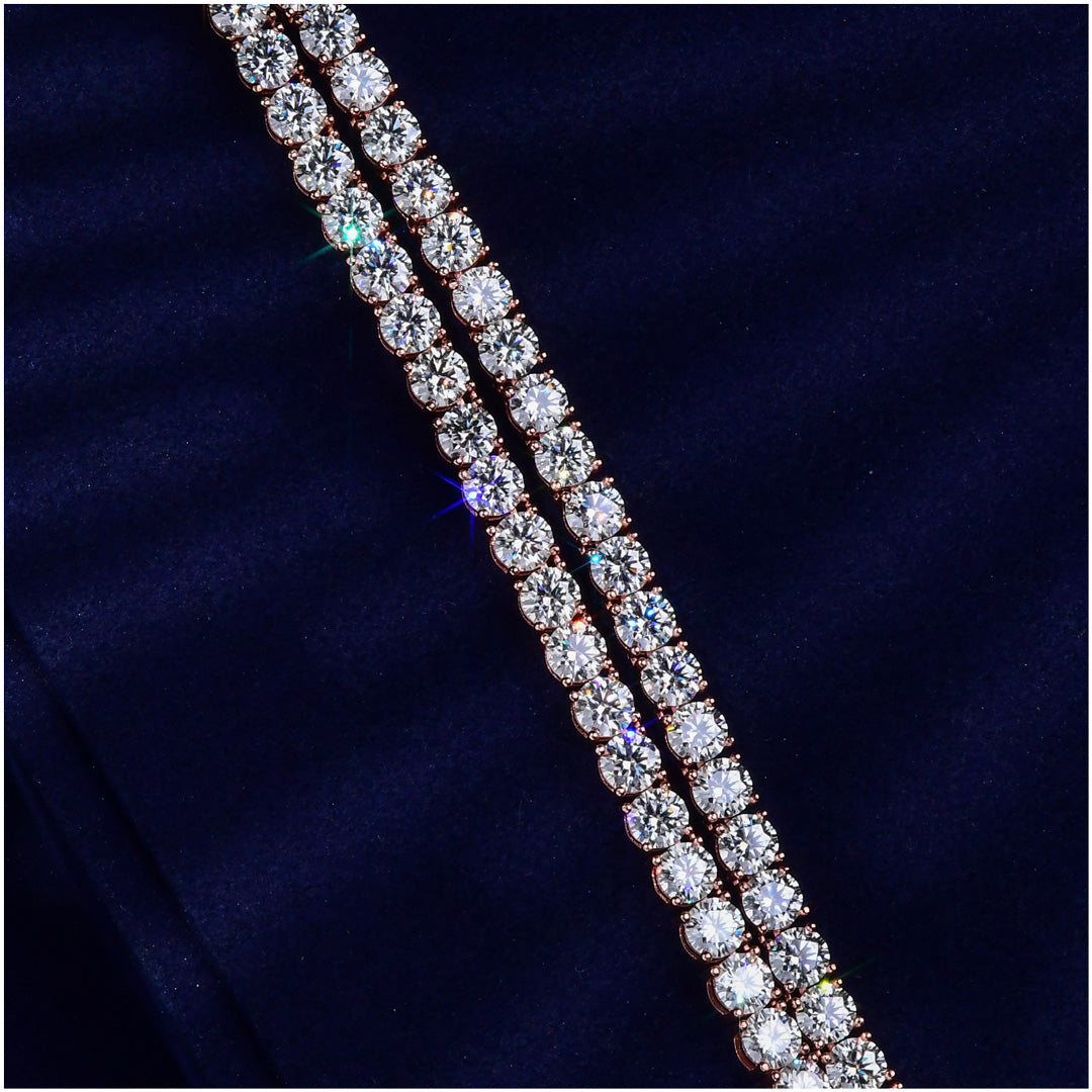 5MM S925 STERLING SILVER MOISSANITE TENNIS CHAIN & BRACELET