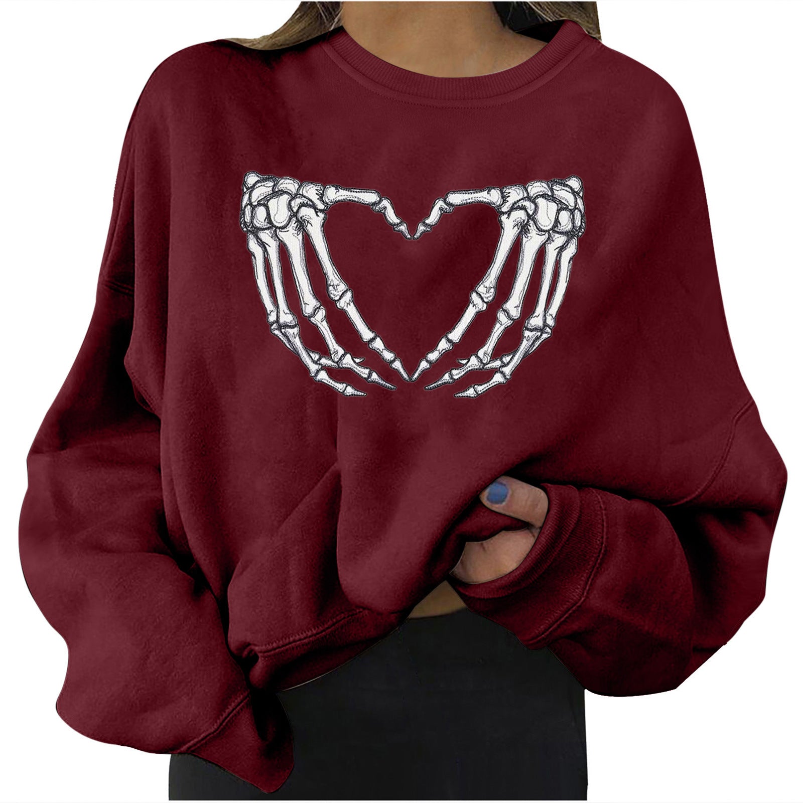 Spot European and American new hot selling Amazon independent station Halloween personalized print fashion sweater loose plus size women