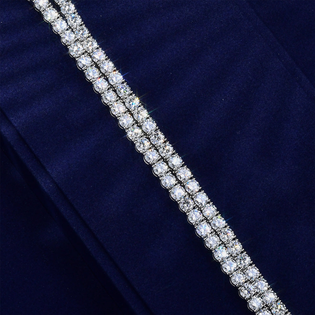 6MM S925 STERLING SILVER MOISSANITE TENNIS CHAIN & BRACELET