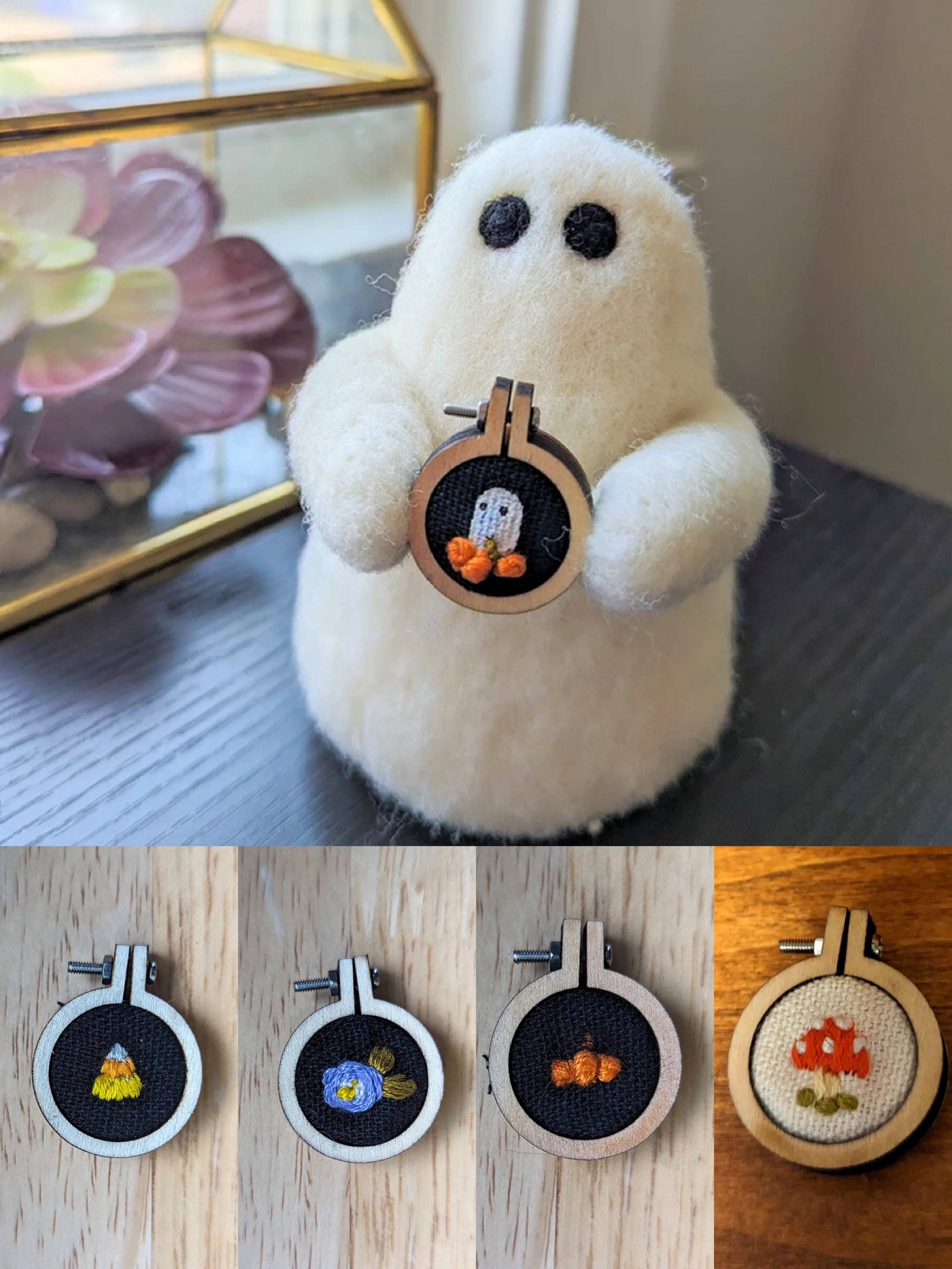 Halloween Wool Felted Ghosts