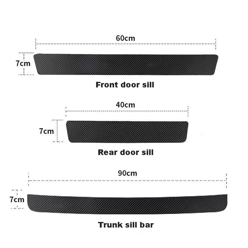 ( 9PCS )Carbon Car Door Sills Stickers