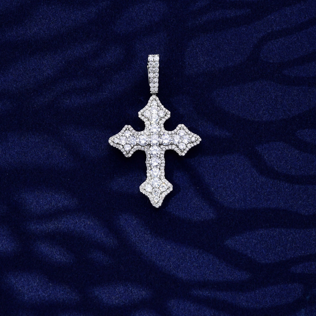 ICED CLUSTERED CROSS PENDANT