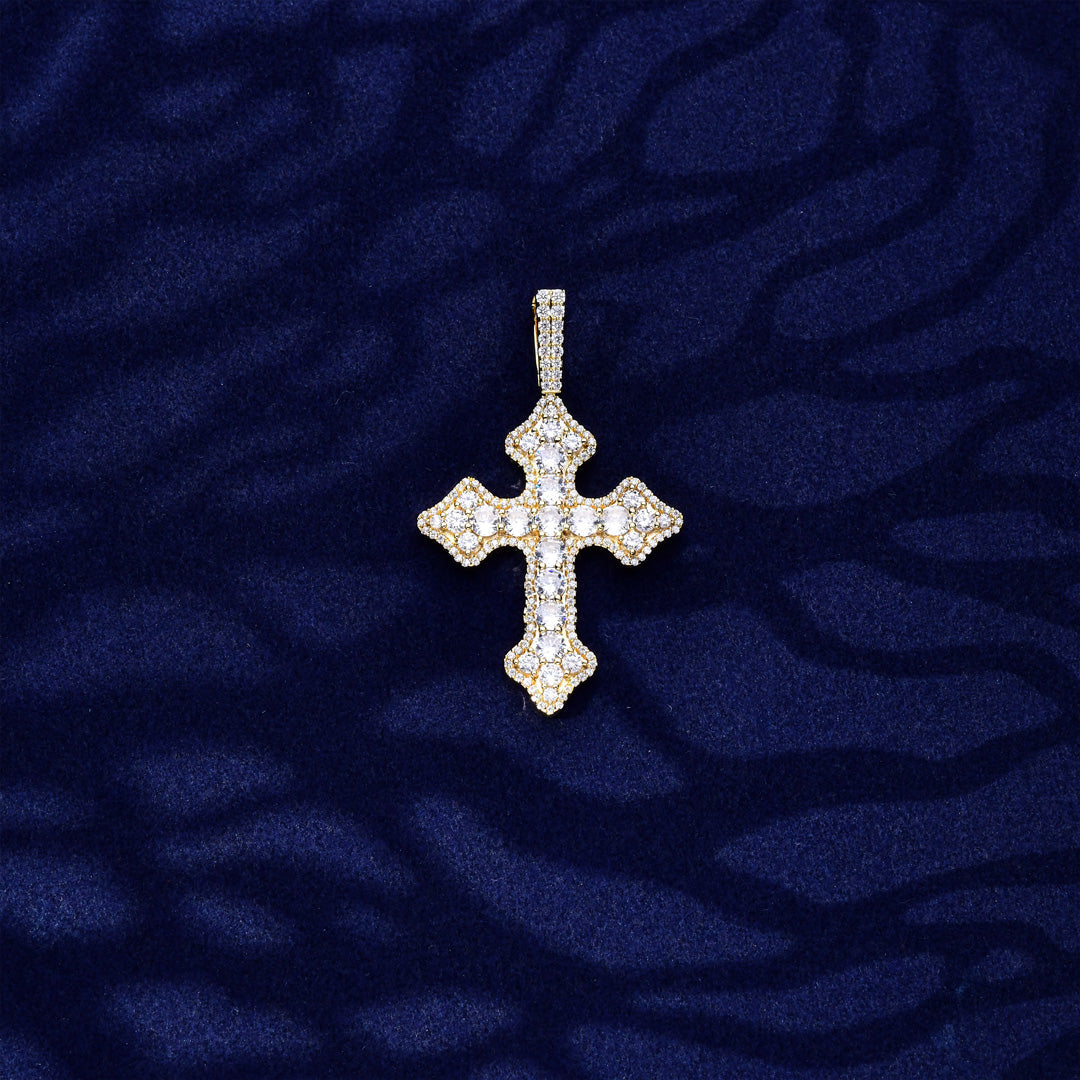 ICED CLUSTERED CROSS PENDANT