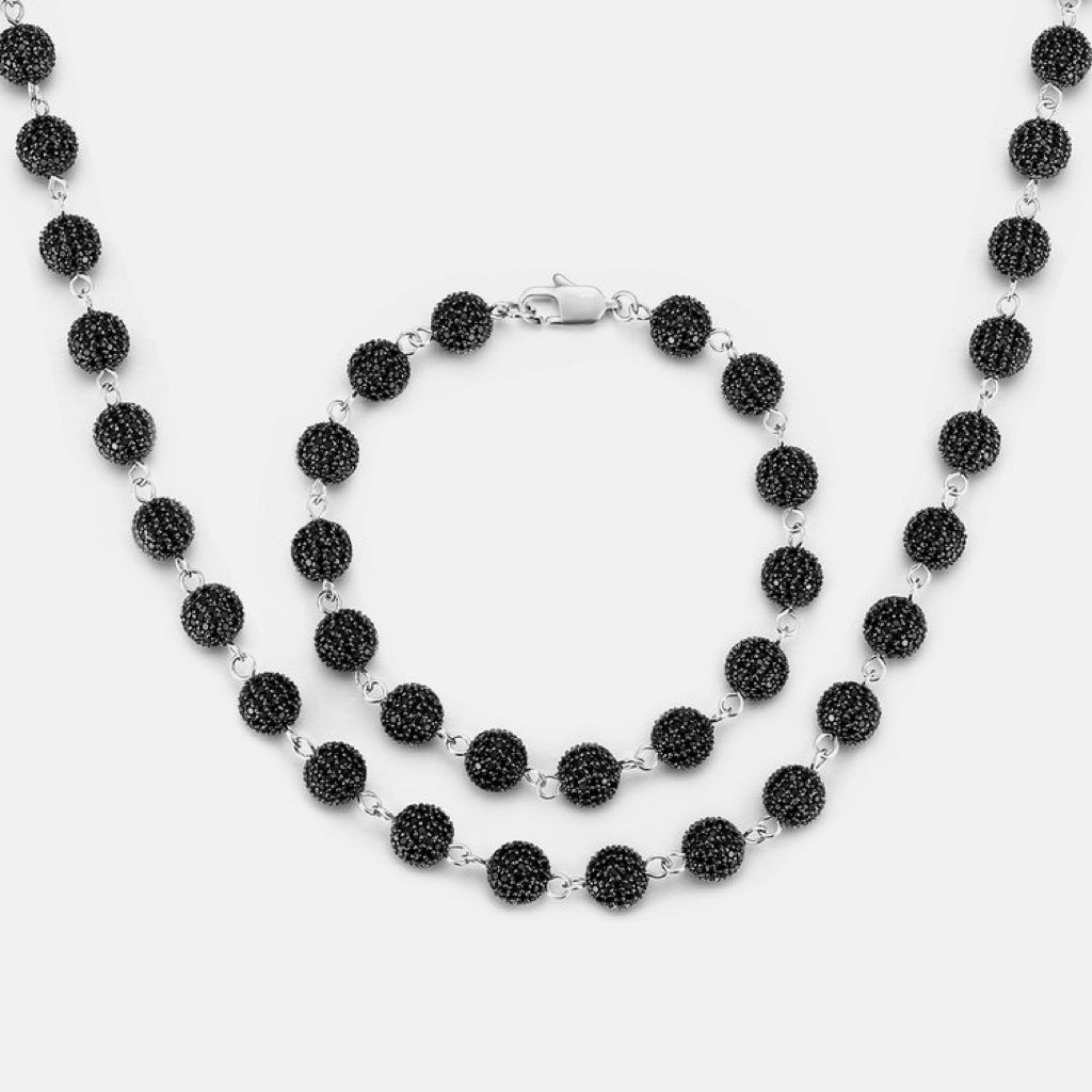 MADE TO ORDER 8MM BLACK MOISSANITE BALL CHAIN