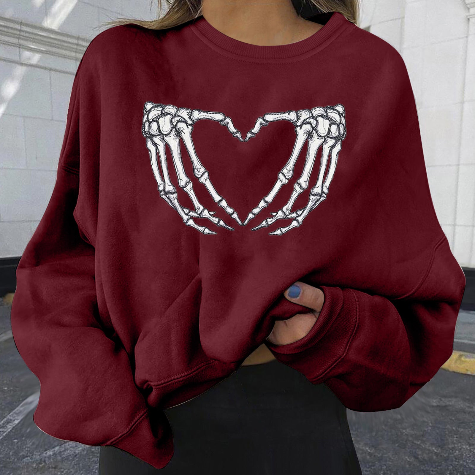 Spot European and American new hot selling Amazon independent station Halloween personalized print fashion sweater loose plus size women