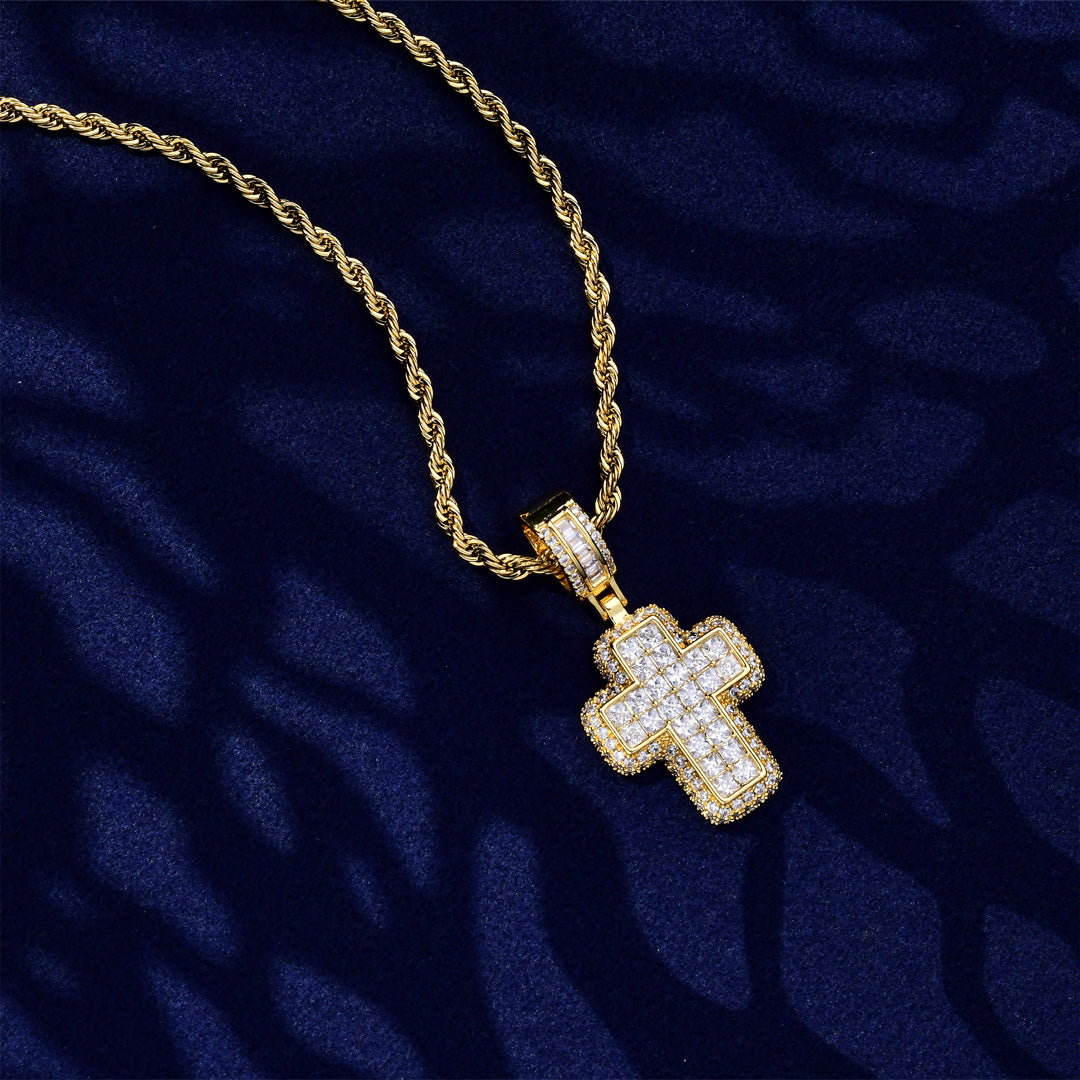 DOUBLE LAYER CROSS PENDANT