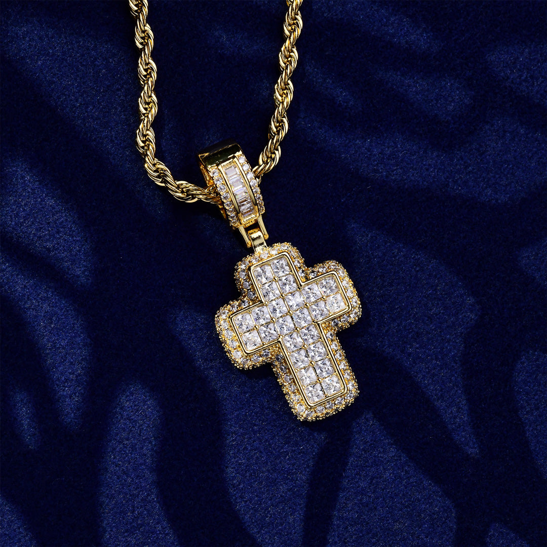 DOUBLE LAYER CROSS PENDANT