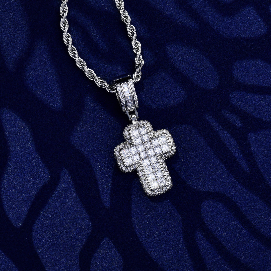 DOUBLE LAYER CROSS PENDANT