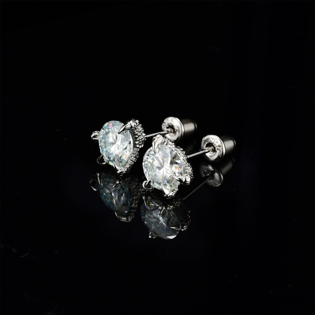 S925 MOISSANITE Dragon Claw Stud Earrings