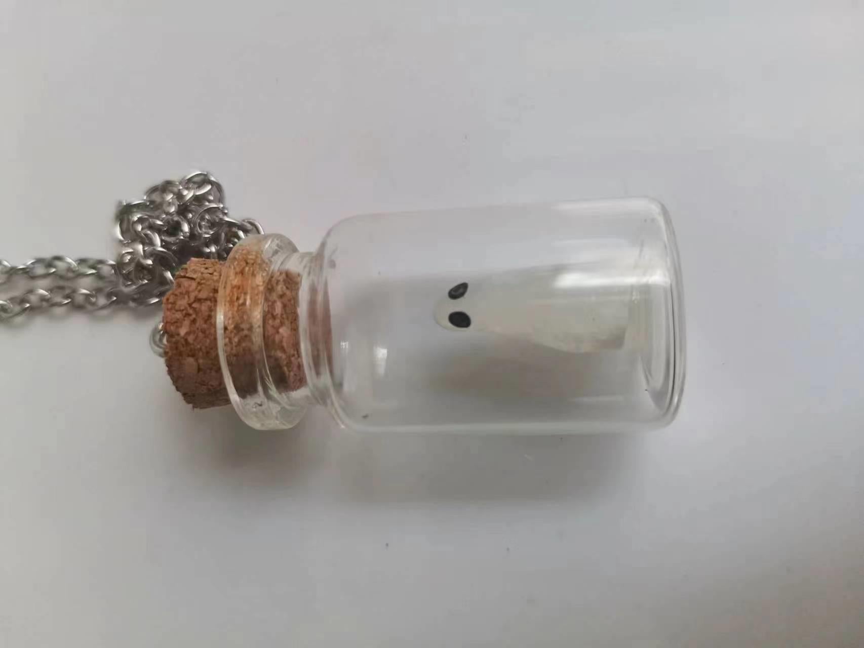 Halloween Drifting Bottle Night Glow Ghost Necklace Ornament