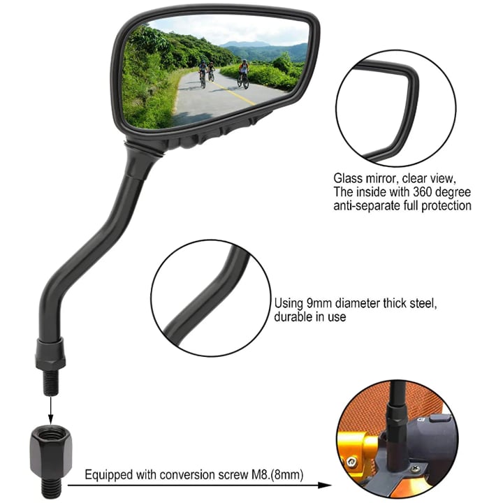 🔥HOT SALE 49% OFF - 360° Rotation Skull Hand Rear Motorcycle Mirrors (A Pair)