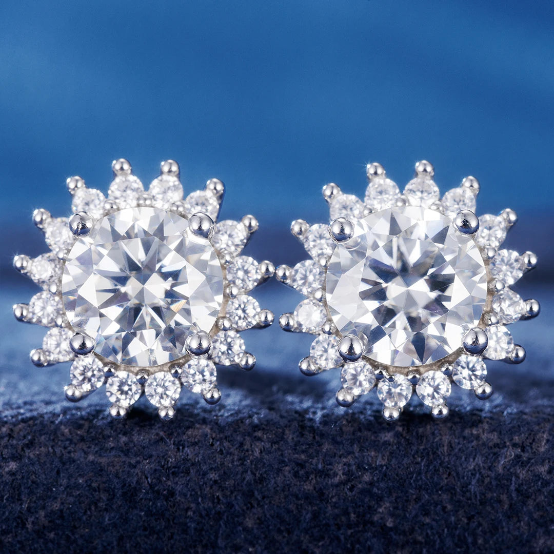 S925 HALO SUN STUD EARRINGS