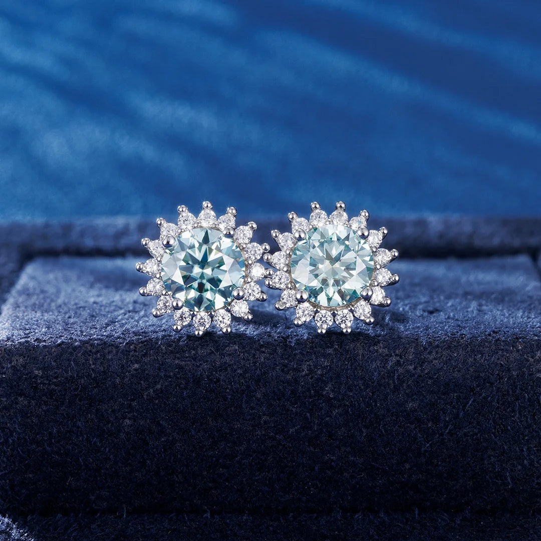 S925 HALO SUN STUD EARRINGS