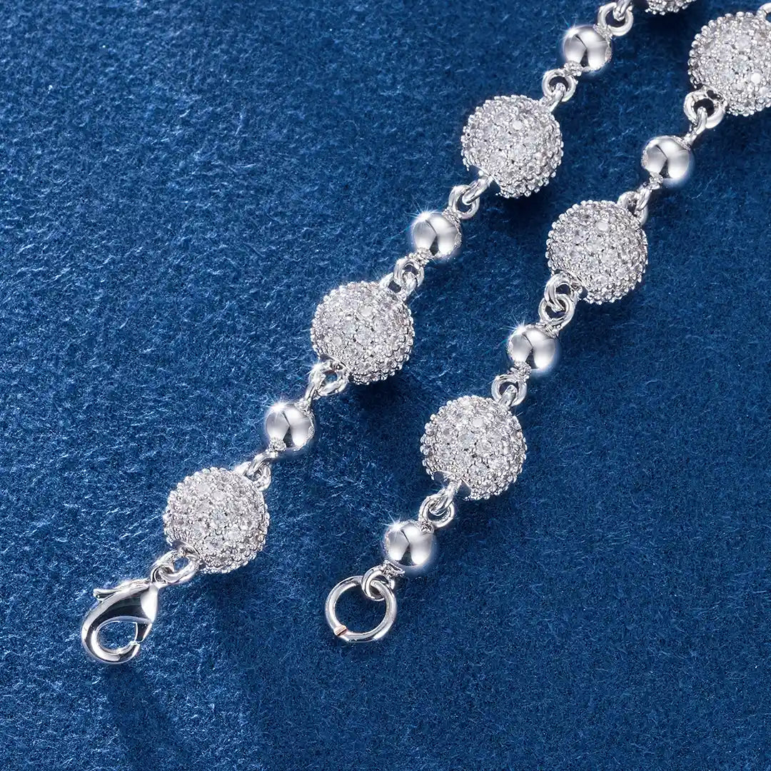 MADE TO ORDER MOISSANITE ICED BALL CHAIN & BRACELET