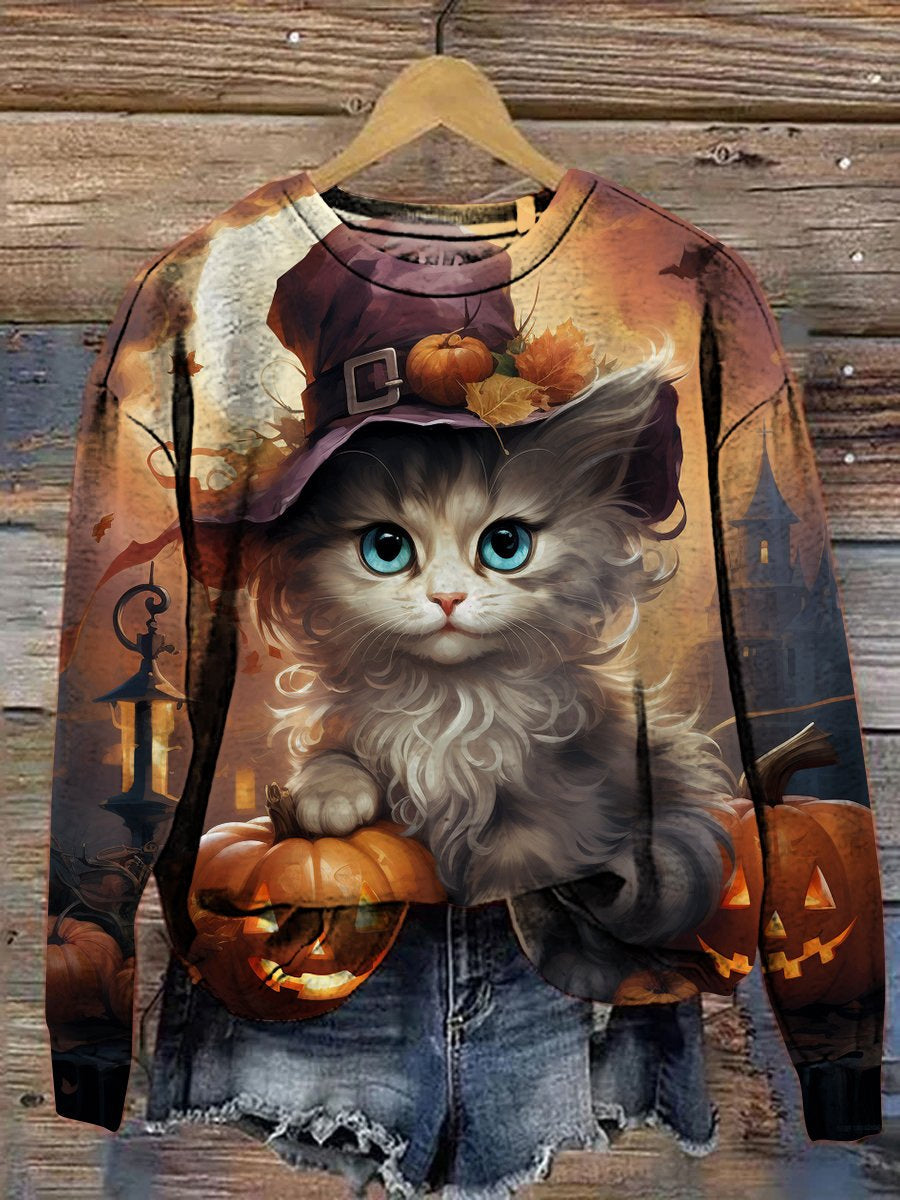 Halloween Witch And Toadstool Art Print Sweatshirt