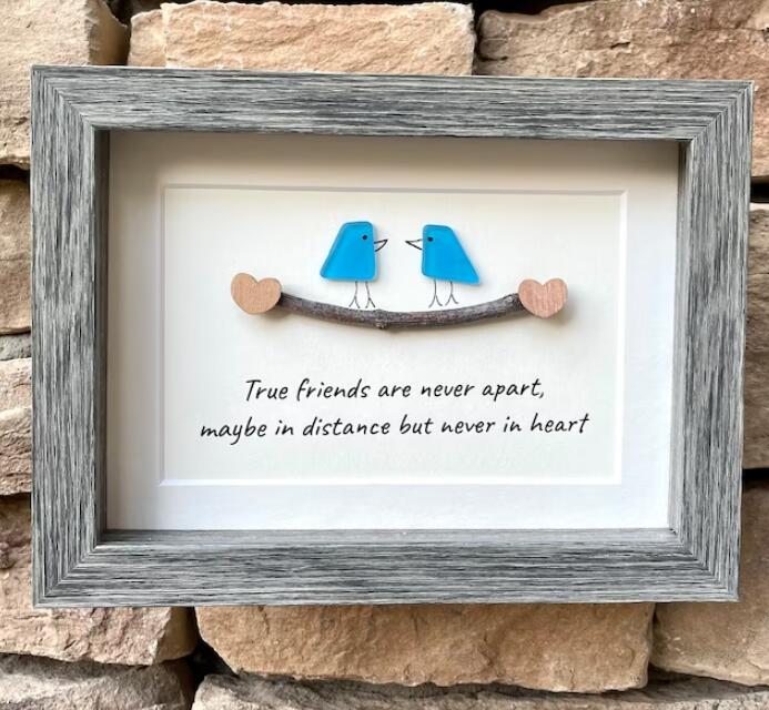 Sea Glass Art, Seaglass Birds, Friend Birthday Gift