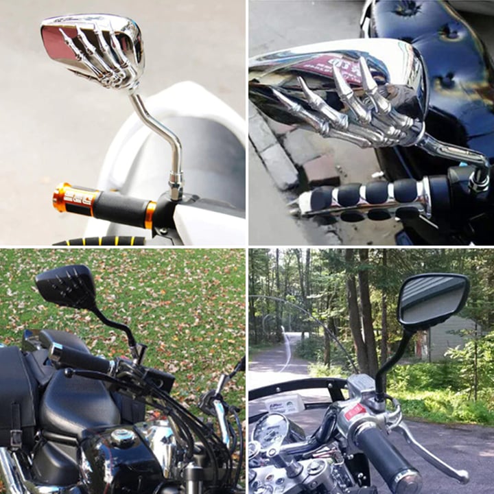 🔥HOT SALE 49% OFF - 360° Rotation Skull Hand Rear Motorcycle Mirrors (A Pair)